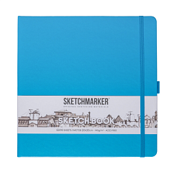Скетчбук "Sketchmarker" 20*20 см, 140 г/м2, 80 л., синий неон