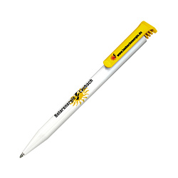Ручка шарик/автомат "Super Hit Polished Basic" 1,0 мм, пласт., глянц., белый/желтый, стерж. синий