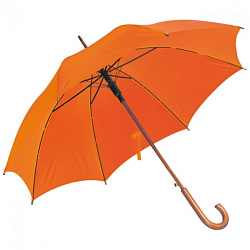 Зонт-трость п/автомат. 105 см, ручка дерев. "Nancy" оранжевый