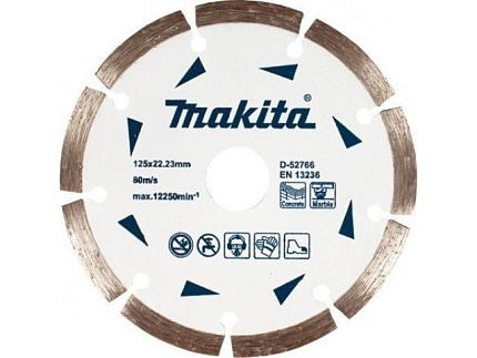 Алмазный круг 125х22.2 мм по бетону/мрамору сегмент ""Эконом"" MAKITA (сухая резка)