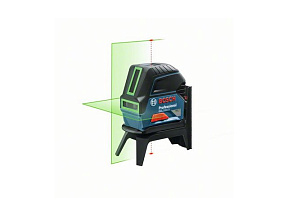 Нивелир лазерный BOSCH GCL 2-15 G с держателем в чем. (проекция: крест, до 15 м, +/- 0.05 мм/м, резьба 1/4, 5/8",  зелёный лазер)