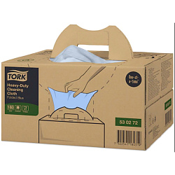 Материал нетканый Tork Premium повышенной прочности в салфетках, голубой, 1-сл., W7, 180 листов