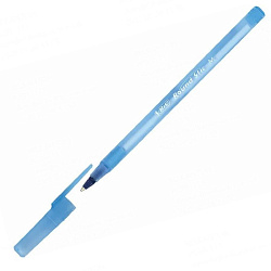 Ручка шарик. "Bic Round Stic" 0,32 мм, пласт., голубой, стерж. синий