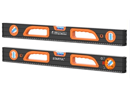 Уровень 600мм магнитный STARTUL PROFI (ST2560-060M) (угл 90° 180° 45°, фрезерованная поверность, 1 поворотный глазок, линейка на корпусе)