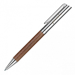 Ручка шарик/автомат "Tizio" 1,0 мм, дерев./метал., коричневый/серебристый, стерж. синий