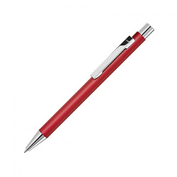 Ручка шарик/автомат "Straight Si" 1,0 мм, метал., красный/серебристый, стерж. синий