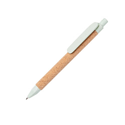 Ручка шарик/автомат "Write" 1,0 мм, пробка, эко, коричневый/зеленый, стерж. синий