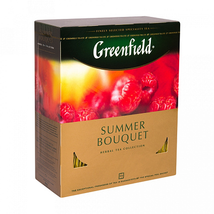 Чайный напиток "Greenfield" 25 пак*2 гр., со вкусом и аром. малины, Summer Bouquet