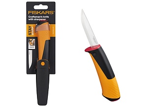 Нож ремесленный с точилкой FISKARS