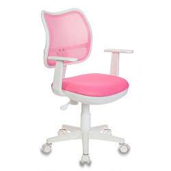 Кресло детское Бюрократ CH-W797 сетчатая ткань, розовый, крестов. пластик, корпус белый