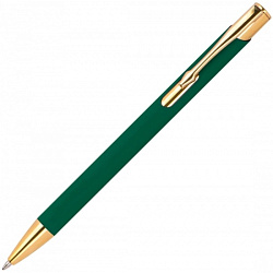 Ручка шарик/автомат "Glendale" 0,7 мм, метал., софт., т-зеленый/золотистый, стерж. синий
