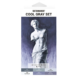 Маркер перм., худ. "Sketchmarker Cool Gray" двусторонний, набор 6 шт.