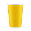 Стакан картонный 250мл, 1сл., 50шт/упак, цв.желтый