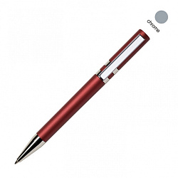 Ручка шарик/автомат "Ethic MET CR" 1,0 мм, пласт./метал., красный/серебристый, стерж. синий