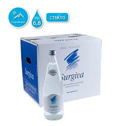 Вода питьевая "Surgiva" негазир., 1 л., 12 бут., стекл. бутылка