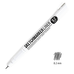 ручка капиллярная "Sketchmarker" 0.2 мм, черный