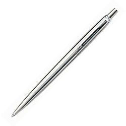 Ручка шарик/автомат "Jotter Stainless Steel" 1 мм, метал., подарочн. упак., серебристый, стерж.синий