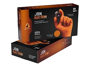 Перчатки нитриловые, р-р 9/L, оранж., уп. 25 пар,  JetaSafety (Ультрапрочные) (JETA SAFETY)