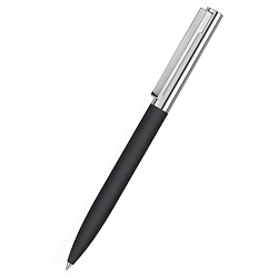 Ручка шарик/автомат "Bright Gum" 1,0 мм, метал., софт., черный/серебристый, стерж. синий