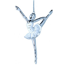 Украшение новогоднее "Балерина в серебре" 1,5*9*14 см, полистирол, прозрачный/мультиколор