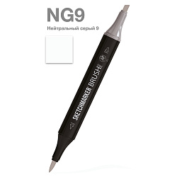 Маркер перм., худ. "Sketchmarker Brush" двусторонний, NG9, нейтральный серый 9