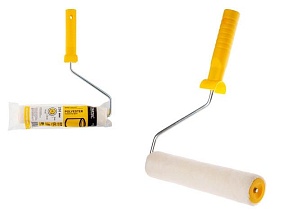 Валик "POLYESTER" 40-250мм с ручкой 8мм бежевый STARTUL PROFI (ворс 5 мм, нанесение всех видов лака, филт, полиэстер, велюр)