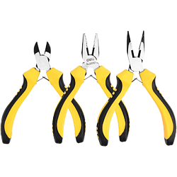 Плоскогубцы "Deli" набор 3 шт., мини, желтый/черный