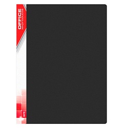Папка на 20 карманов "Office Product" пласт., черный