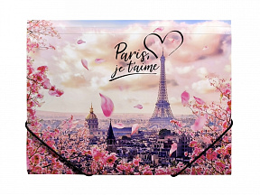 Папка на резинках 15 мм. "Take me to Paris" пласт.