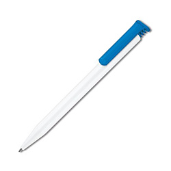 Ручка шарик/автомат "Super Hit Polished Basic" 1,0 мм, пласт., глянц., белый/синий, стерж. синий
