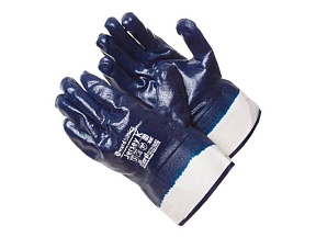 Перчатки х/б, нитриловое полное покрытие, манжет крага, 10 р-р