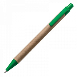 Ручка шарик/автомат "Bristol" карт./пласт., коричневый/зеленый, стерж. синий