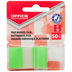 Закладки пласт. "Office products" 25*43 мм, 50 шт., зеленый, блистер