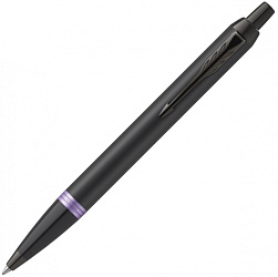 Ручка шарик/автомат "IM Vibrant Rings K315 Amethyst Purple PVD" 1 мм, метал., подарочн. упак., черный/фиолетовый, стерж. синий