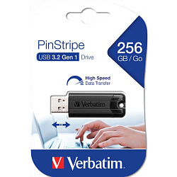 Карта памяти USB Flash 3.2 256 Gb "PinStripe Store 'n' Go" пластик, черный