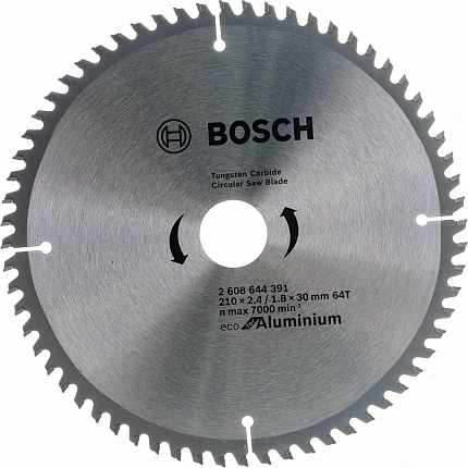 Диск пильный 210х30 мм 64 зуб. универсальный ECO ALUMINIUM BOSCH ( твердоспл. зуб)