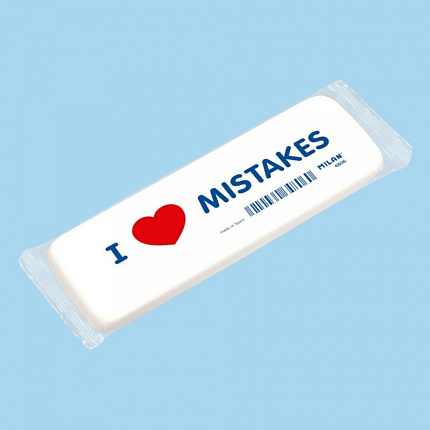 Ластик "I love mistakes", белый