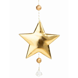 Украшение новогоднее "Блестящая золотистая звездочка" 10,5*1,5*28 см, полиуретан., золотистый
