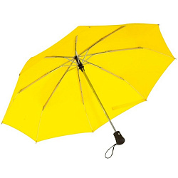 Зонт складной автомат. 97 см, ручка прорезин. "Bora" противошторм., желтый