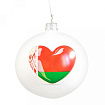 Шар елочный декоративный "Сердце Беларусь" d8,5 см, стекл., разноцветный