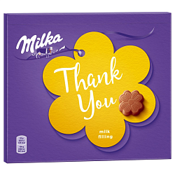 Конфеты "Milka" 110г, из молочного шоколада c молочной начинкой, Thank you