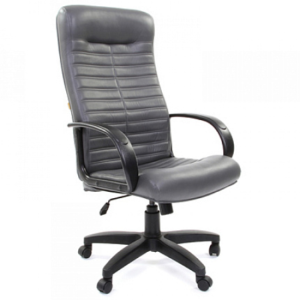 Кресло д/руководителя CHAIRMAN 480 LT серый, экокожа