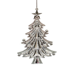 Украшение новогоднее "Праздничная елка" 12,7*8,5*2 см, полистирол., блистер., прозрачный