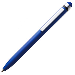 Ручка шарик/автомат "Nottingham" пласт./метал., со стилусом, синий/серебристый, стерж. синий