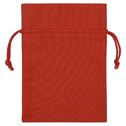 Чехол (мешочек) подарочный "995006" лен, средний, красный