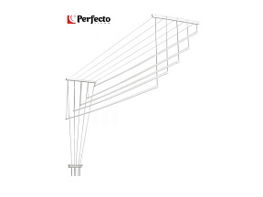 Сушилка для белья потолочная алюминиевая телескоп. 1,4-2,5м, 5 стержней, белая, PERFECTO LINEA (5 стержней)