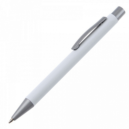 Ручка шарик/автомат "Abu Dhabi" 0,7 мм, метал., софт тач., черный/серебристый, стерж. синий