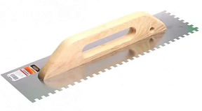 Гладилка швейц.нерж.с дер.ручкой 126х480мм зуб 8x8мм STARTUL MASTER (ST1056-08) (для нанесения клея плиточного, клея для блоков)