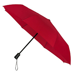 Зонт складной автомат. 95 см, ручка пласт. "LGF-420" ветрозащитный, 3-х секционный, в чехле, красный