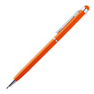 Ручка шарик/автомат "New Orleans" 0,7 мм, метал., со стилусом, оранжевый/серебристый, стерж. синий